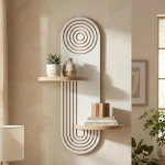 Ραφιέρα τοίχου Artwill Mdf χρώμα λευκό - oak 46x13x70εκ.