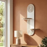 Ραφιέρα τοίχου Artwill Mdf χρώμα λευκό - oak 46x13x70εκ.