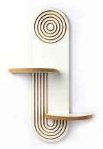 Ραφιέρα τοίχου Artwill Mdf χρώμα λευκό - oak 46x13x70εκ.