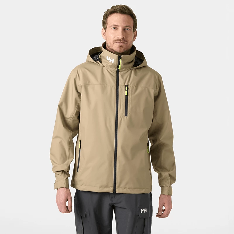 Helly Hansen Crew Hooded Sailing Jacket 2.0 Pebble Μπουφάν Ανδρικό Καλοκαιρινό
