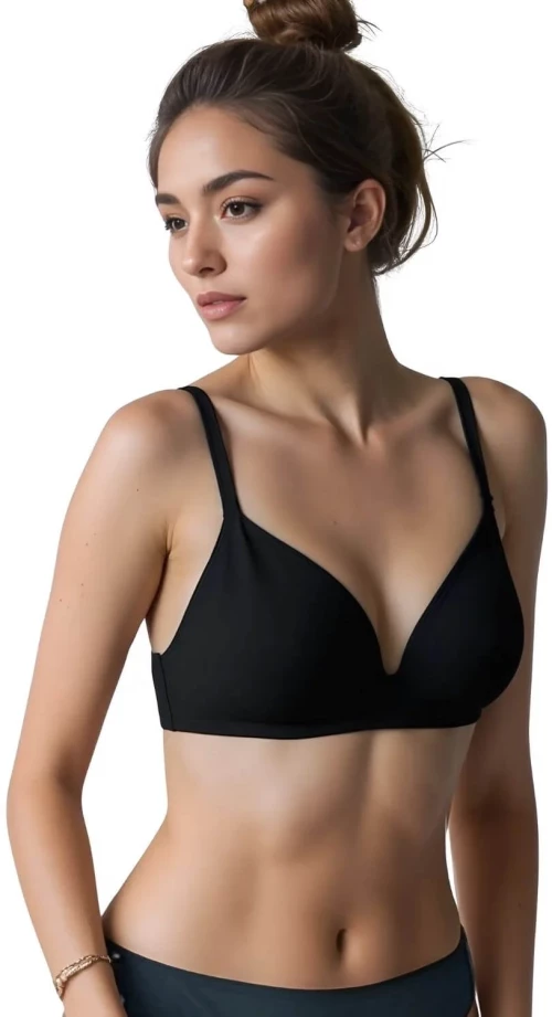 Minerva Σουτιέν Τριγωνικό Push Up 9075B-045 - ΜΑΥΡΟ