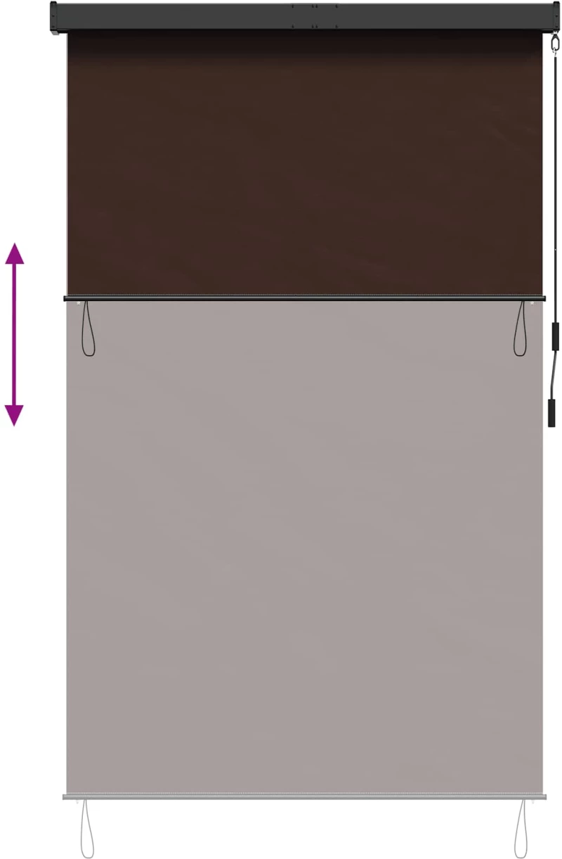 vidaXL Ρόλερ Καφέ 120 x 250 cm Ύφασμα και Αλουμίνιο