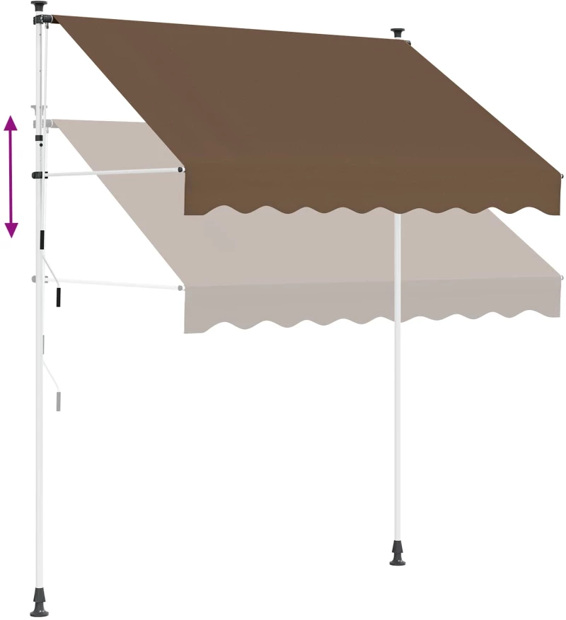 vidaXL Χειροκίνητη Ανακλινόμενη Σκίαση Taupe 400 cm