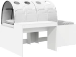 vidaXL Κρεβάτι με Τούνελ 4 pcs Καρυδί και Λευκό Επεξεργασμένο Ξύλο