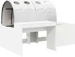 vidaXL Κρεβάτι με Τούνελ 4 pcs Καρυδί και Λευκό Επεξεργασμένο Ξύλο