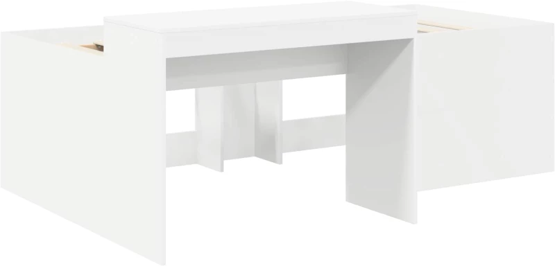 vidaXL Κρεβάτι με Τούνελ 4 pcs Καρυδί και Λευκό Επεξεργασμένο Ξύλο