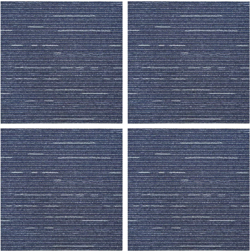 vidaXL Πλακάκι Χαλιού Ραβδωτό Μπλε 50 x 50 cm 4 pcs