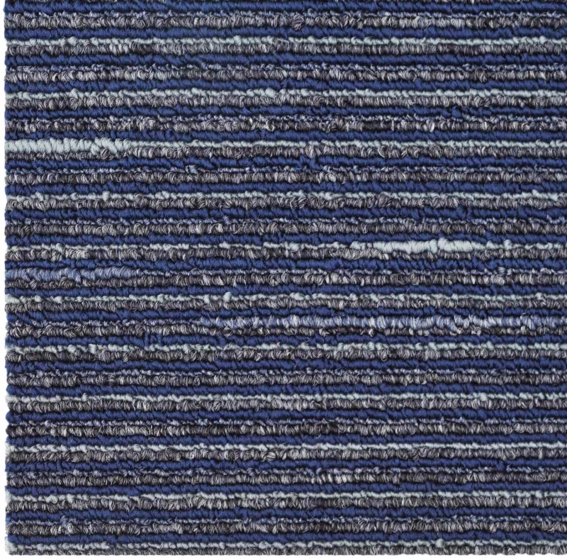 vidaXL Πλακάκι Χαλιού Ραβδωτό Μπλε 50 x 50 cm 4 pcs