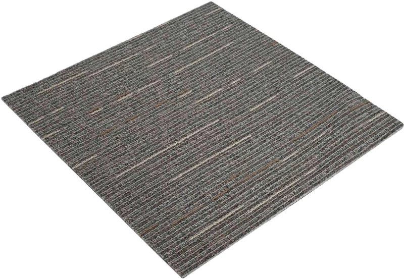 vidaXL Πλακάκι Χαλιού Ριγέ Σκούρο Καφέ 50 x 50 cm 20 pcs