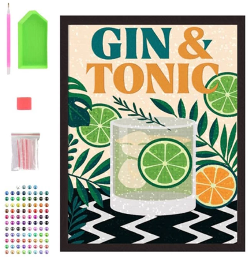 Splat Planet Σετ Diamond Painting "Gin and Tonic" σε Καμβά με Τελάρο 30x40cm