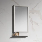 Καθρέπτης Τοίχου Thaleia Με Ράφι 40x60cm Silver-Grey Πολυαιθυλένιο