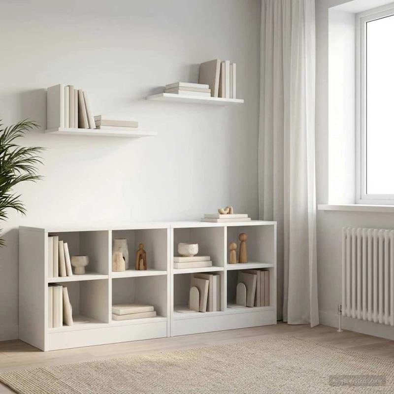vidaXL Ντουλάπι κρεβατιού με ράφι 2 pcs Λευκό 66 x 33 x 48 εκ.