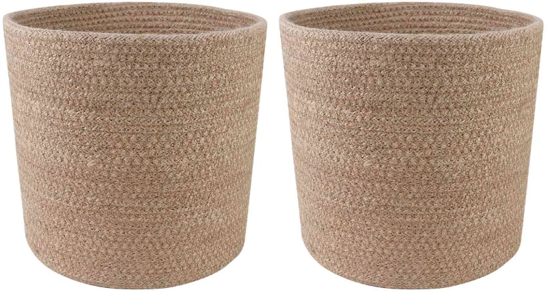 vidaXL Σετ Γλαστρών 2 pcs Φυσικό Ø 21 x 21 εκ 100% Γιούτα Τοσσά