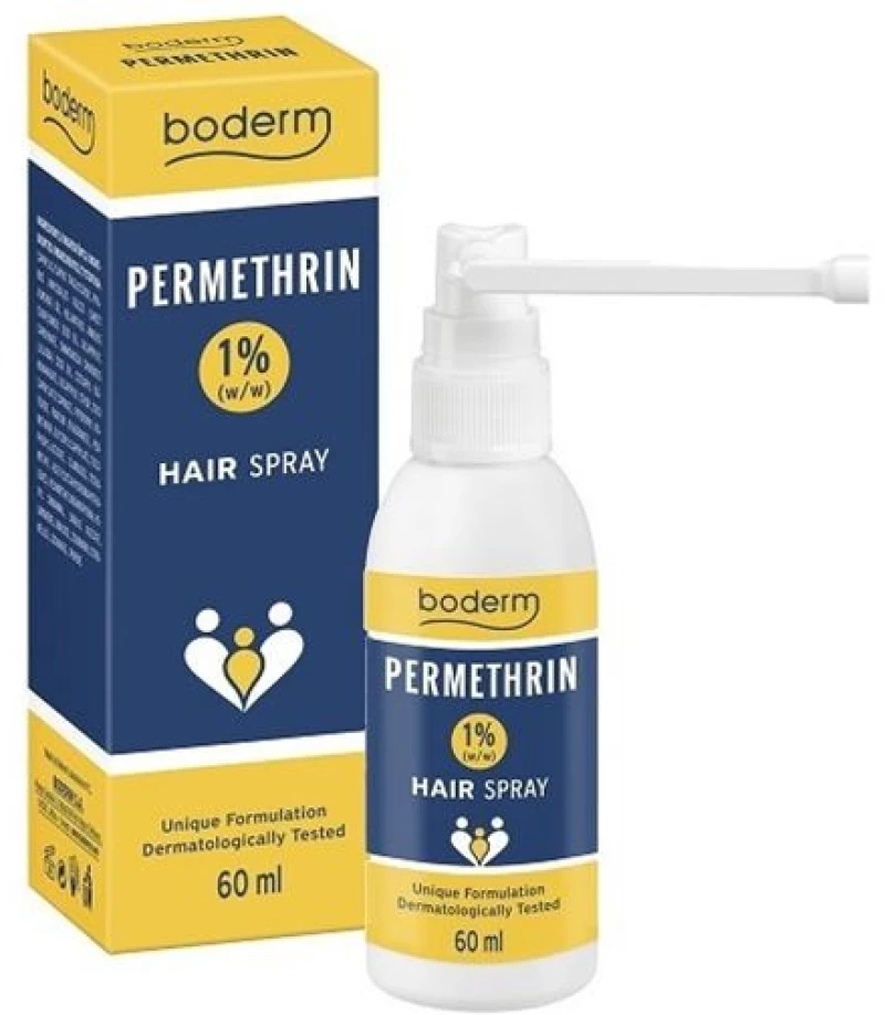 Boderm Permethrin Hair Spray - Αγωγή Για Απομάκρυνση Της Ψείρας, 60ml