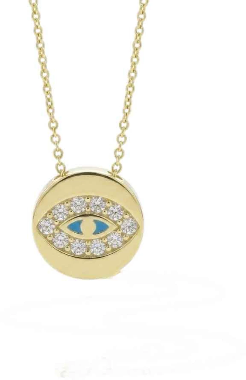 Κολιέ Μάτι με Zircon Χρυσό K9 Gatsa 173682
