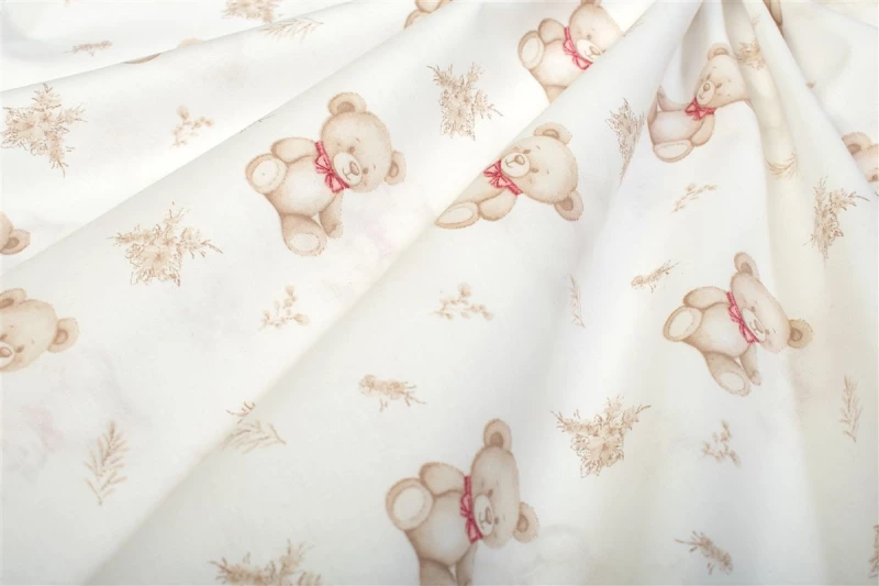 Σεντονάκι Λίκνου bebe Newborn Bear 716 80x110 White-Beige 100% Cotton - -