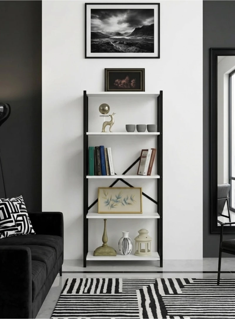 Stewehome Βιβλιοθήκη με 5 ράφια από μέταλλο 52x25x150 cm