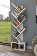 Stewehome Βιβλιοθήκη με 8 ράφια σε ζιγκ ζαγκ σχέδιο 40x21x140 cm