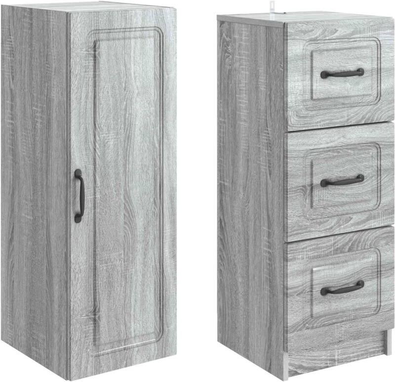 vidaXL Σέτ Ντουλαπιών 2 pcs Γκρι Sonoma 33 x 34,5 x 87 εκ.