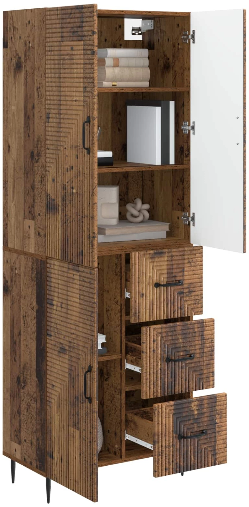 vidaXL Σέτ Ντουλαπιών 2 pcs Παλαιωμένο ξύλο 66 x 34,5 x 89,5 εκ