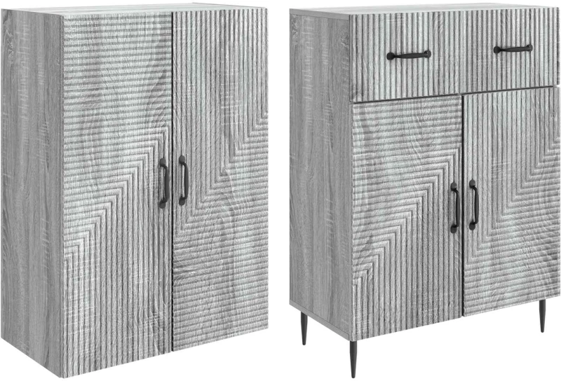 vidaXL Σέτ Ντουλαπιών 2 pcs Γκρι Sonoma 66 x 34,5 x 89,5 εκ