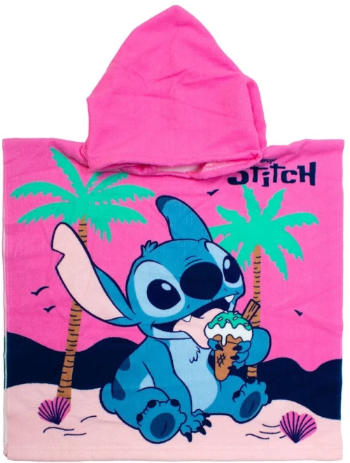 Πόντσο Θαλάσσης Stitch 195 Baby Pink 50x100 microfiber DimCol