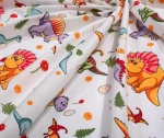 Σετ Σεντόνια Κούνιας (120x160) Dinosaur 520 White-Orange βαμβακερά Dimcol