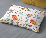 Σετ Σεντόνια Κούνιας (120x160) Dinosaur 520 White-Orange βαμβακερά Dimcol