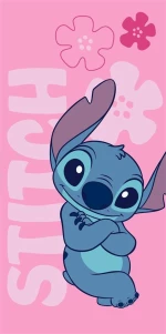 Πετσέτα Θαλάσσης Quick Dry Disney Home Lilo & Stitch 548 70X140 Pale Pink 100% Microfiber - -