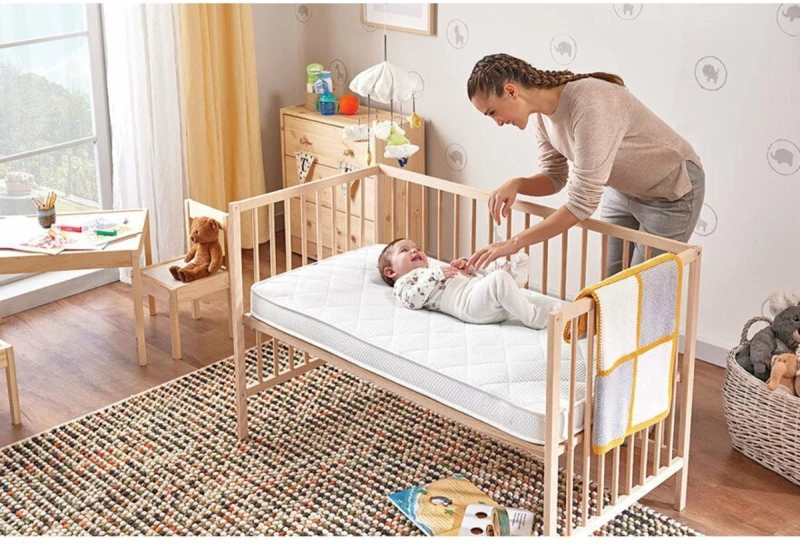 Stewehome Βρεφικό στρώμα κούνιας από σφουγγάρι διπλής όψης 45x80x8 cm