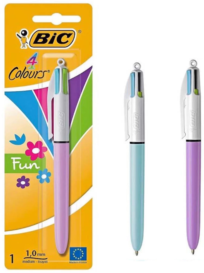 BIC στυλό διαρκείας 4 Colours Fun  1mm μύτη  πολύχρωμο μελάνι  διάφορα χρώματα  1τμχ
