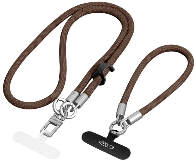 Λουράκι Κινητού Crossbody & Χεριού Tech-Protect C10S Rope Καφέ / Τιτανίου