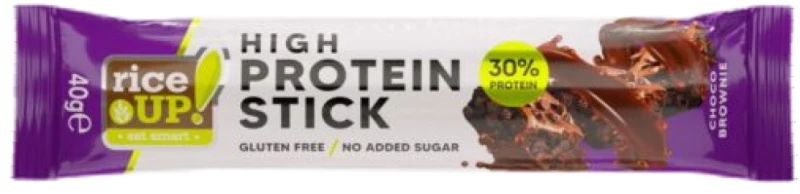 RiceUP! Hi Protein Stick | No Added Sugar [40 Γραμμάρια] Σοκολάτα μπράουνι