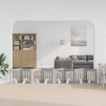 Πύλη Σκύλου με Στηρίγματα 8 pcs Γκρι Sonoma 60 x 60 cm |892166