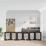 Πύλη Σκύλου με Στηρίγματα 6 pcs Μαύρη Δρυς 60 x 80 cm |892103