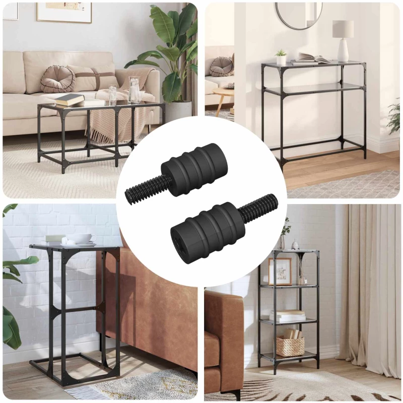 Βίδα Στήριξης 2 pcs Μαύρο M4 Καουτσούκ και Χάλυβας |865025
