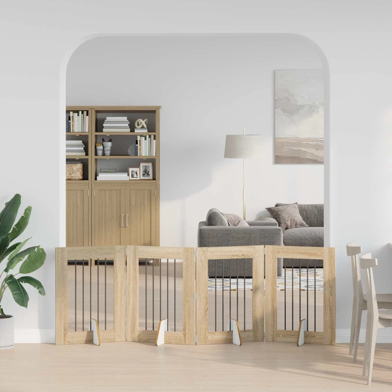 Πύλη Σκύλου με Στηρίγματα 4 pcs Sonoma Δρυς 60 x 80 cm |892098