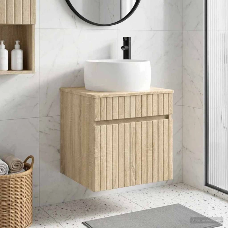 Επιτοίχιος νιπτήρας βανίλιας Sonoma Δρυς 49 x 44,5 x 66 εκ |890614