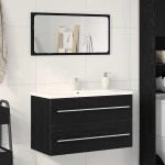 Ντουλάπι Νιπτήρα Μαύρο Δρυς 80x38,5x48 εκ. από Τεχνητό Ξύλο |862535