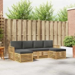 Σετ Καναπέ 6 pcs Άσπρο και Ανθρακί 249 x 122,5 x 73 εκ |3392267