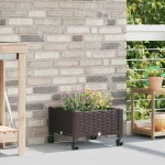Κήπος Γλαστράκι με Ροδάκια Καφέ 40 x 40 x 29 εκ PP |3422904