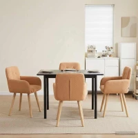 Καρέκλες φαγητού 4 pcs Μπουκλέ Μπεζ 59 x 57 x 85 εκ. |3428276