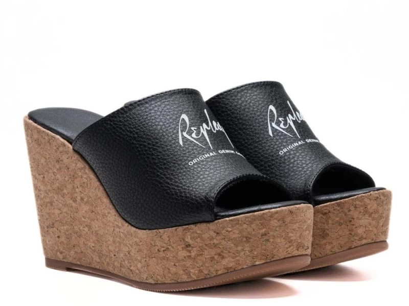 REPLAY ΓΥΝΑΙΚΕΙΑ ΠΛΑΤΦΟΡΜΑ ASIA TUMBLE GWP6S .002.C0002S 003 BLACK