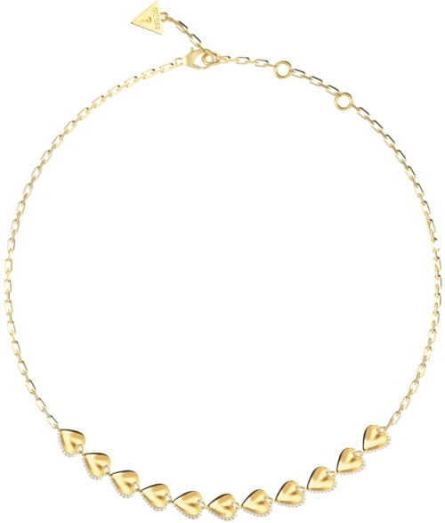 GUESS STEEL BY YOUR SIDE JUBN06070JWYGT/U Κολιέ Χρυσό Με Καρδιές
