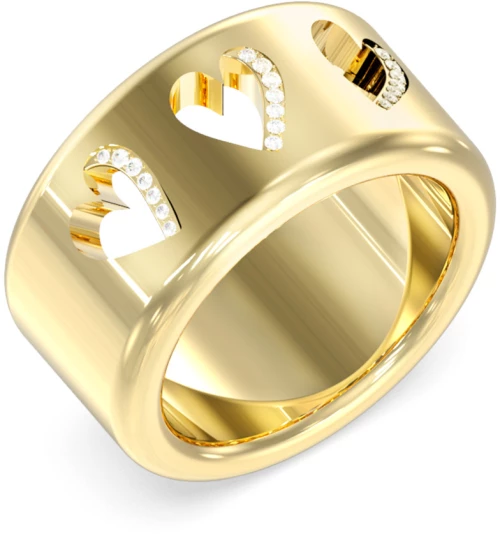 GUESS STEEL BY YOUR SIDE JUBR06086JWYG-No.54 Δαχτυλίδι Χρυσό Με Καρδιές