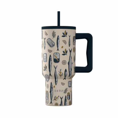 ESTIA ΘΕΡΜΟΣ STRAW TUMBLER XL SAVE THE AEGEAN 900ml SALT LIFE