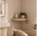 Ράφι γωνία Homea - 25x25x3.5cm - Μπεζ