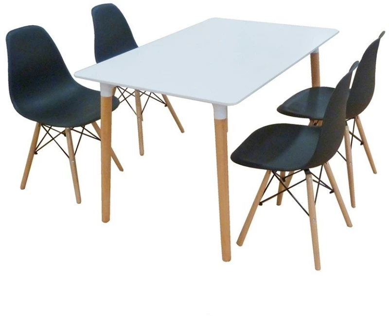 Σετ Τραπεζαρίας Loft Black Randy 5τμχ 120Χ80X72εκ.