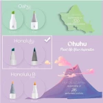 Μαρκαδόροι Ohuhu Αlcohol Art Markers σετ 24 χρωμάτων Brush & Chisel 80404-23