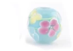 Χάντρα Efco Γυάλινη 10x15mm οβάλ Flowers γαλάζιο 3τμχ